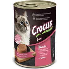 Crocus Kuzulu Yetişkin Kedi Konserve Yaş Maması Pate 400 gr x 24