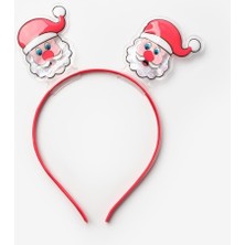 Kırmızı  Ikili Noel Baba Kız Çocuk Taç