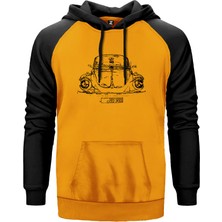Volkswagen Vosvos 1972 Sarı Renk Reglan Kol Kapşonlu Sweatshirt
