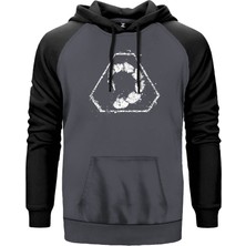 Command & Conquer Logo Gri Renk Reglan Kol Kapşonlu Sweatshirt