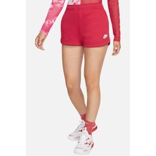 Nike Sportswear Essential Fleece Women's Short Kadın Pamuklu Şort Kırmızı