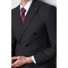 Kagi Siyah Erkek Pamuk Polyester Sorento Kruvaze Takım