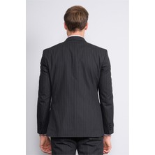 Kagi Siyah Erkek Pamuk Polyester Sorento Kruvaze Takım