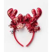 Kırmızı  Işık Detaylı Geyik Boyunuzu Kız Çocuk Taç