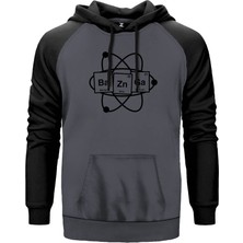 Bazinga Science Gri Renk Reglan Kol Kapşonlu Sweatshirt
