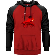 Daredevil Kırmızı Renk Reglan Kol Kapşonlu Sweatshirt