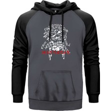 Iron Maiden Long Sleeve Gri Renk Reglan Kol Kapşonlu Sweatshirt