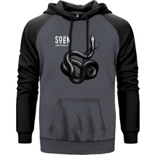 Soen Imperial Gri Renk Reglan Kol Kapşonlu Sweatshirt