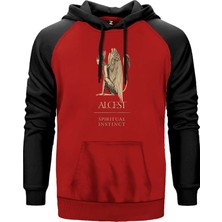 Alcest Spiritual Instinct Kırmızı Renk Reglan Kol Kapşonlu Sweatshirt