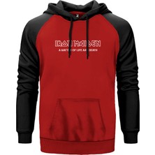 Iron Maiden Matter Of Life Kırmızı Renk Reglan Kol Kapşonlu Sweatshirt