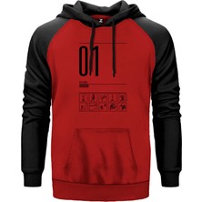 Portal Aperture Level 1 Kırmızı Renk Reglan Kol Kapşonlu Sweatshirt