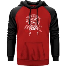 Iron Maiden Long Sleeve Kırmızı Renk Reglan Kol Kapşonlu Sweatshirt