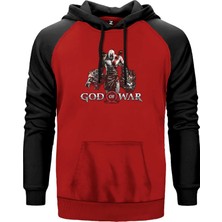 God Of War Kratos Lion Kırmızı Renk Reglan Kol Kapşonlu Sweatshirt