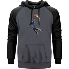 Okc Russell Westbrook Gri Renk Reglan Kol Kapşonlu Sweatshirt
