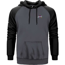 Clevaland Cavaliars Logo Gri Renk Reglan Kol Kapşonlu Sweatshirt
