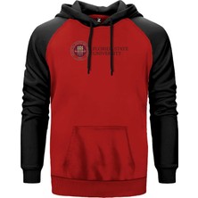 Florida State University Logo Kırmızı Renk Reglan Kol Kapşonlu Sweatshirt
