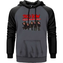 Skid Row The Gang Gri Renk Reglan Kol Kapşonlu Sweatshirt