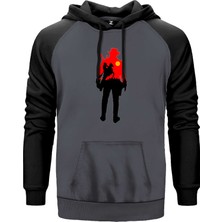Red Dead Redemption 2 Cowboy Gri Renk Reglan Kol Kapşonlu Sweatshirt