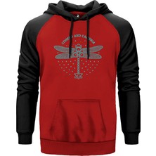 Coheed And Cambria Butterfly Kırmızı Renk Reglan Kol Kapşonlu Sweatshirt