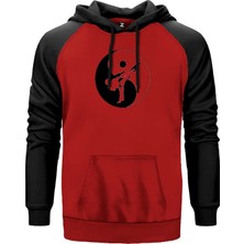 Karate Symmetry Martial Arts Kırmızı Renk Reglan Kol Kapşonlu Sweatshirt