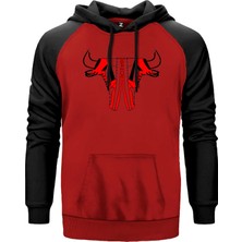 Chicago Bulls Shoes Kırmızı Renk Reglan Kol Kapşonlu Sweatshirt