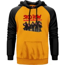 Skid Row The Gang Sarı Renk Reglan Kol Kapşonlu Sweatshirt