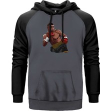 Mike Tyson Wbc Fight Gri Renk Reglan Kol Kapşonlu Sweatshirt