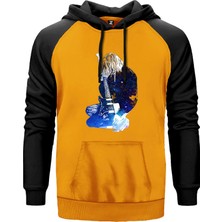 Nirvana Kurt Cobain Galaksi Sarı Renk Reglan Kol Kapşonlu Sweatshirt