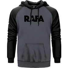 Rafael Nadal Text Gri Renk Reglan Kol Kapşonlu Sweatshirt