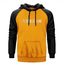 Burzum Logo Yazı Sarı Renk Reglan Kol Kapşonlu Sweatshirt