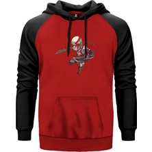 God Of War Kratos Cartoon Kırmızı Renk Reglan Kol Kapşonlu Sweatshirt