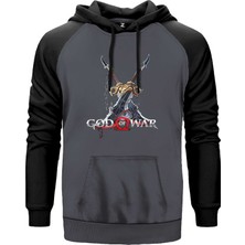 God Of War Kratos Kılıçları Gri Renk Reglan Kol Kapşonlu Sweatshirt