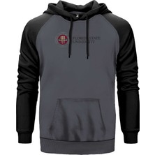 Florida State University Logo Gri Renk Reglan Kol Kapşonlu Sweatshirt