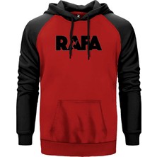 Rafael Nadal Text Kırmızı Renk Reglan Kol Kapşonlu Sweatshirt