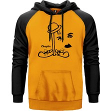 Charlie Chaplin Şapka Sarı Renk Reglan Kol Kapşonlu Sweatshirt