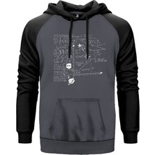 Random Formul Gri Renk Reglan Kol Kapşonlu Sweatshirt
