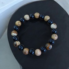 Odun Jasper Bileklik Oniks Taşı Bileklik Özel Tasarım Hakiki Doğal Taş Bileklik Hediyelik Ürünler Unisex Bileklik