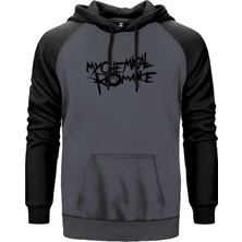 My Chemical Romance Logo Symbol Gri Renk Reglan Kol Kapşonlu Sweatshirt