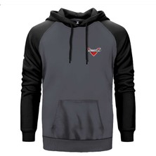 Victory Motorcycles Logo Gri Renk Reglan Kol Kapşonlu Sweatshirt