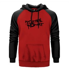 My Chemical Romance Logo Symbol Kırmızı Renk Reglan Kol Kapşonlu Sweatshirt