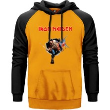Iron Maiden Trooper Sarı Renk Reglan Kol Kapşonlu Sweatshirt