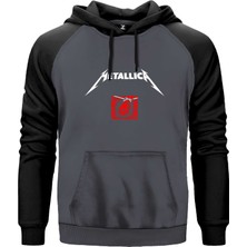 Metallica St. Anger Gri Renk Reglan Kol Kapşonlu Sweatshirt