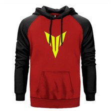 Yamaha Neon Logo Kırmızı Renk Reglan Kol Kapşonlu Sweatshirt