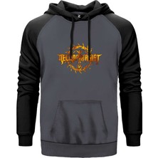 Necrophagist Logo Gri Renk Reglan Kol Kapşonlu Sweatshirt