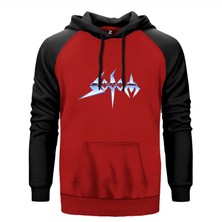 Sodom Logo Kırmızı Renk Reglan Kol Kapşonlu Sweatshirt