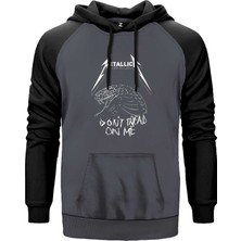 Metallica Don't Tread On Me Gri Renk Reglan Kol Kapşonlu Sweatshirt