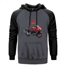 Suzuki Hayabusa Gsx-R 1300 Gri Renk Reglan Kol Kapşonlu Sweatshirt