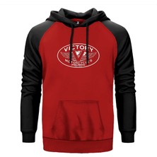 Victory Motorcycles Polaris Logo Kırmızı Renk Reglan Kol Kapşonlu Sweatshirt