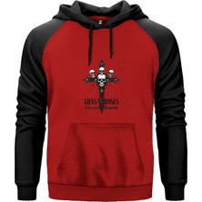 Guns N Roses Eternal Legends Kırmızı Renk Reglan Kol Kapşonlu Sweatshirt