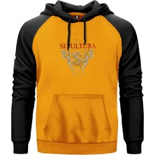 Sepultura Sarı Renk Reglan Kol Kapşonlu Sweatshirt